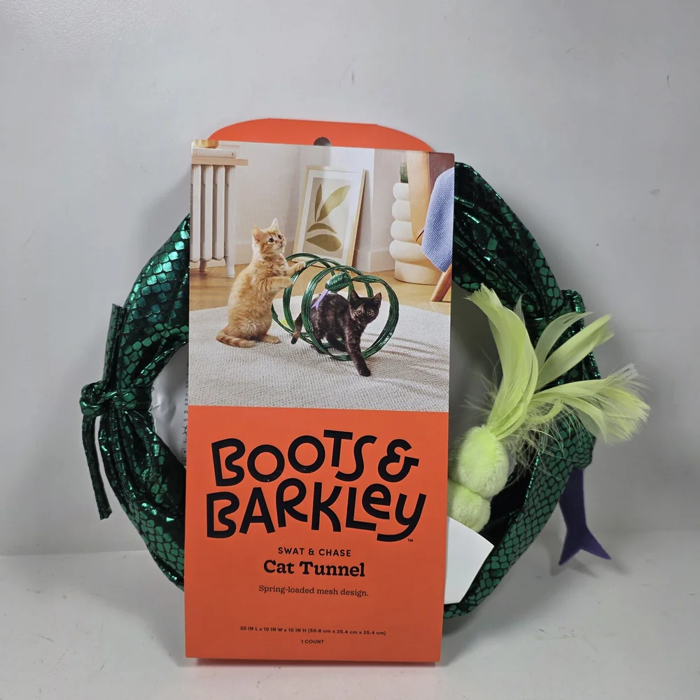 Boots & Barkley Shiny Green Cat Tunnel